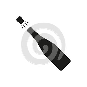 Champagne bottle explosion icon isolated on white background. Vector illustration