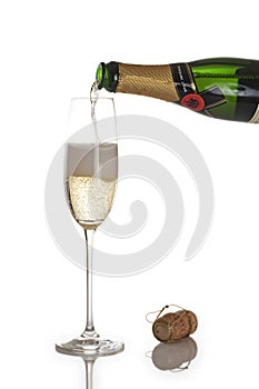 Champagne Bottle and Flute