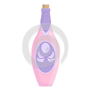 Champagne bottle icon cartoon vector. Wine glass