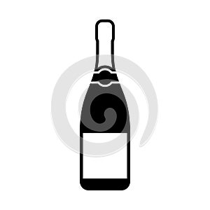 Champagne bottle silhouette icon