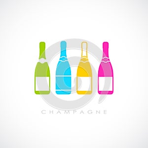 Champagne bottle vector icon