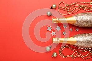 Champagne bottles with decorations