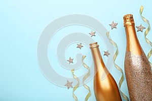 Champagne bottles with decorations