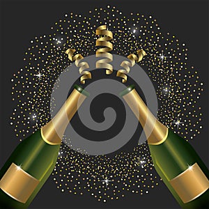 Champagne bottles to celebrate new year