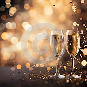 Champagne Bubbles new year celebration background