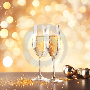 Champagne Bubbles new year celebration background