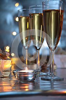 Champagne and candlelight