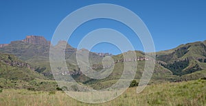 Champagne Castle, Cathkin Peak and Monk`s Cowl: peaks near Winterton forming part of the central Drakensberg, South Africa photo