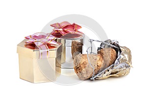 Champagne cork and gift