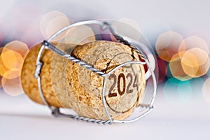 Champagne cork New Year 2024