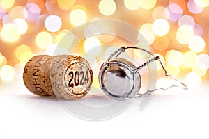 Champagne cork New Year 2024