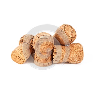 Champagne cork in white background