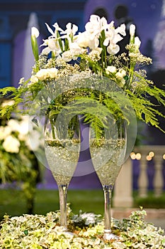 Champagne and flowers
