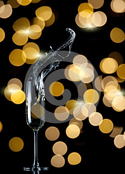 Champagne flute splash