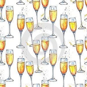 Champagne Flutes Pattern Luxury Celebration