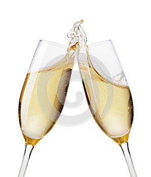 Champagne flutes toasting