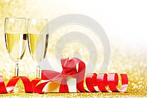 Champagne and gift