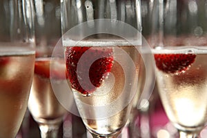 Champagne glass with Strawberries