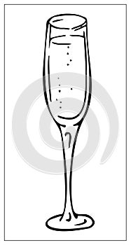 Champagne glass vector. Champagne glass icon. Champagne icon. Wine glass. Sparkling wine vector illustration