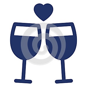 Champagne glasses, cheers Isolated Vector icon which can easily modify or edit