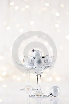 Champagne glasses with decor