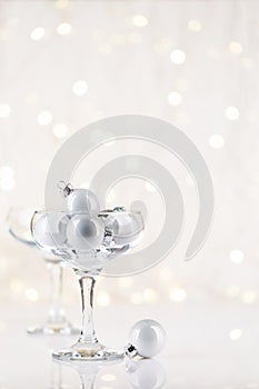 Champagne glasses with decor