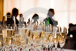 Champagne glasses at the party