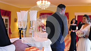 Champagne glasses at a party