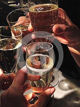 Champagne glasses party celebrate