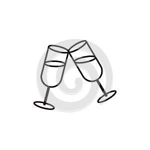 champagne glasses. Vector illustration decorative design