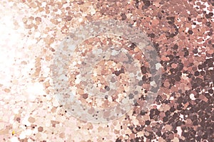 Champagne gold confetti on pink background