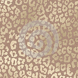 Champagne Golden Metallic Animal Print Pattern on brown Cork Texture Background, Digital Paper