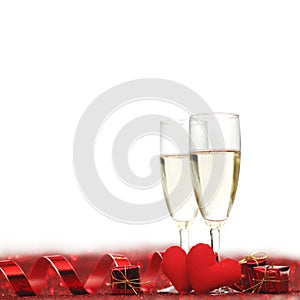 Champagne and hearts