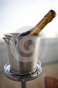 Champagne in a ice bucket