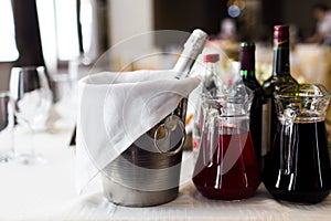 Champagne in a ice bucket