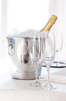 Champagne in an ice bucket