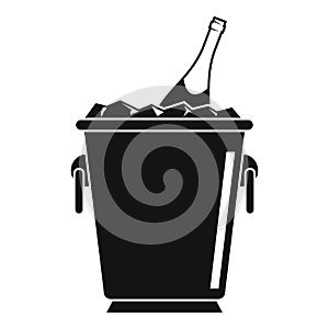 Champagne ice bucket icon, simple style