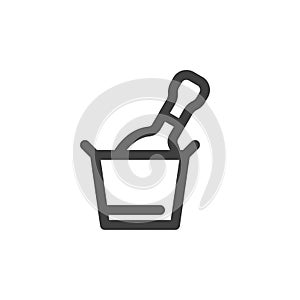 Champagne ice bucket line icon