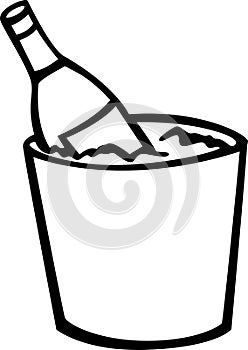 champagne in ice bucket vector illustration