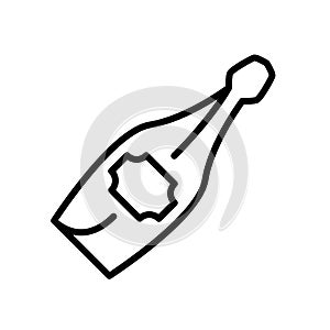 Champagne icon vector isolated on white background, Champagne sign , line and outline elements in linear style