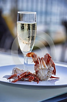 Champagne and lobster