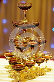 Champagne Pagoda in wedding