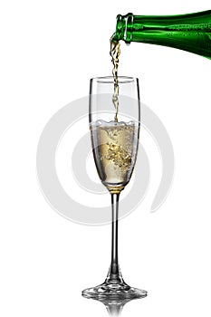 Champagne pouring into glass