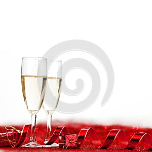 Champagne and red decor