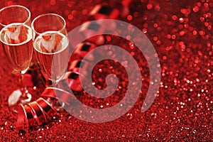 Champagne and red decor