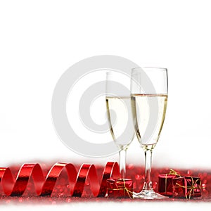 Champagne and red decor