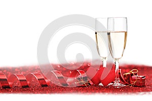 Champagne and red decor