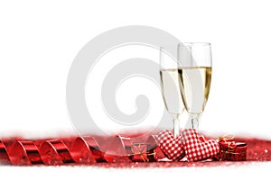 Champagne and red decor