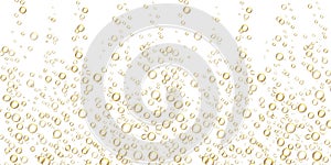 Champagne or soda background. Realistic fizzing bubbles. Carbonated drink with bubbles. Vector illustration