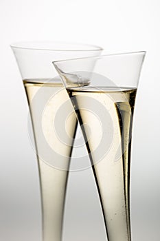 Champagne or sparkling wine in champagne glass